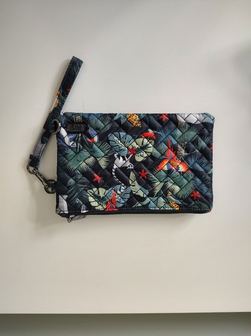 Lug Peekaboo Wristlet Jungle Animal Black
